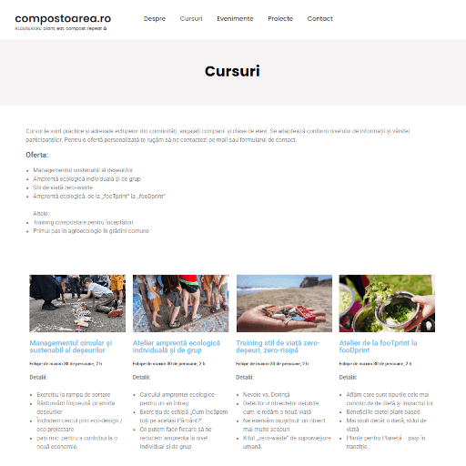 Compostoarea courses page
