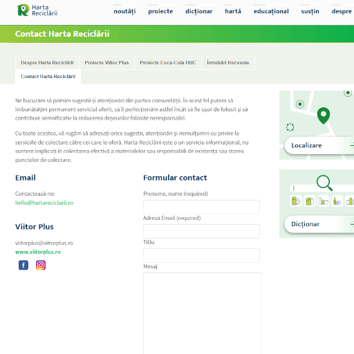 Contact Harta Reciclarii page