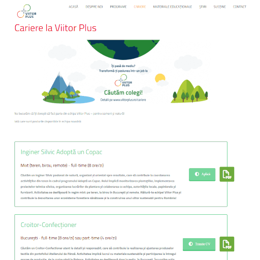 viitorplus.ro Cariere page