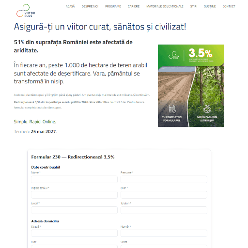 viitorplus.ro Redirectioneaza page